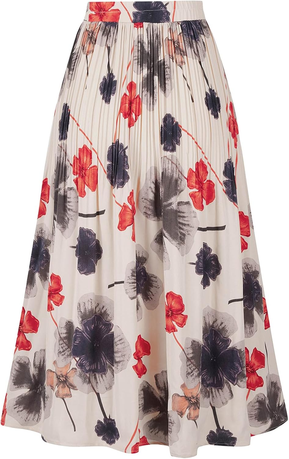 Women's Skirt Leopard Print Midi Long Shirring Skirts High Waisted A Line Skirts