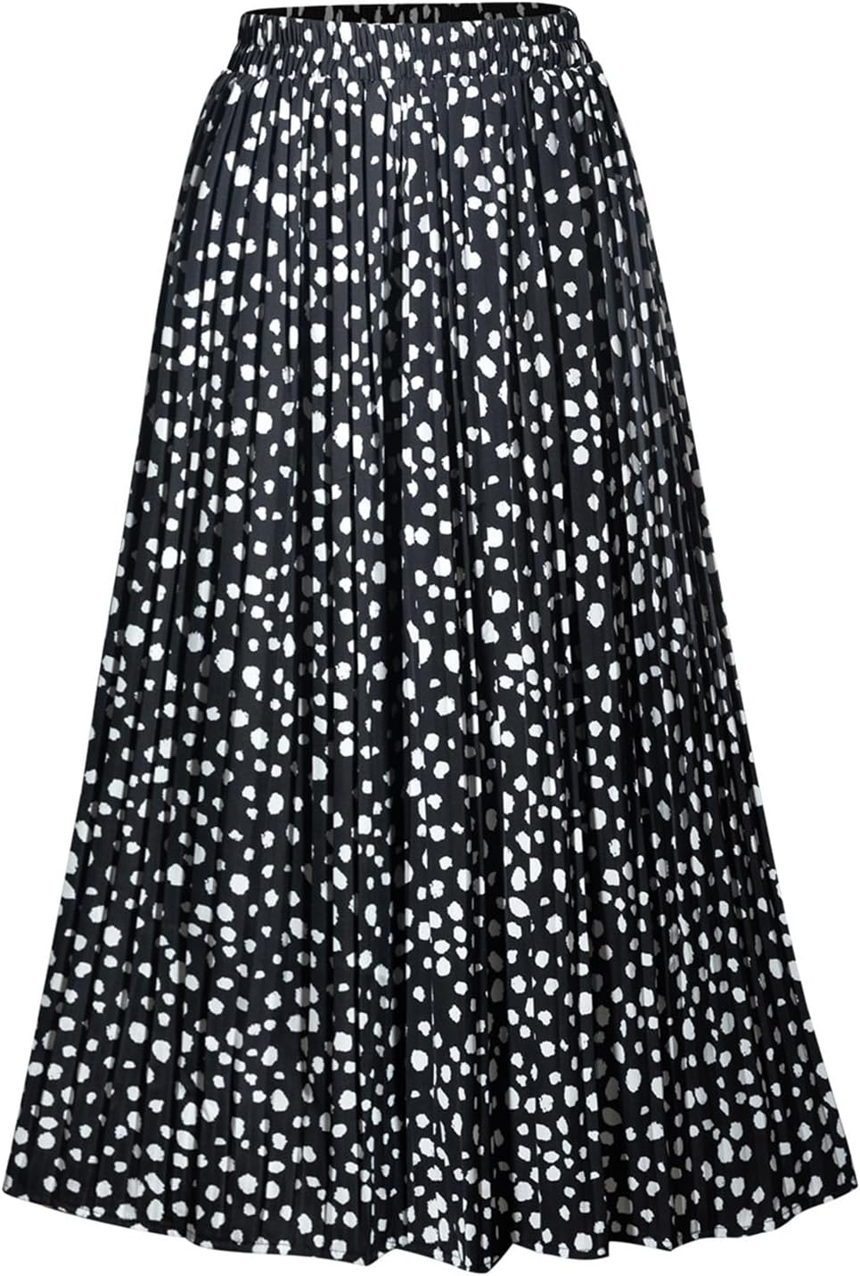 Women's Skirt Leopard Print Midi Long Shirring Skirts High Waisted A Line Skirts